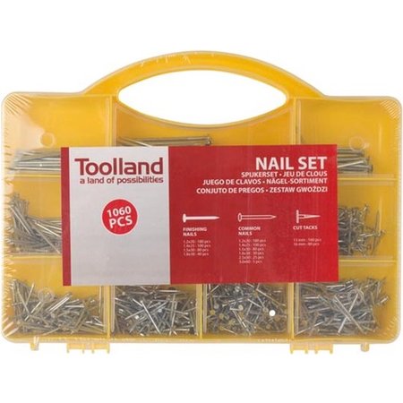 TOOLLAND Assortiment Spijkers, 1060-Delig, Verschillende Maten