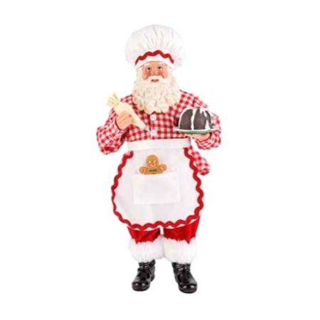 COSY @ HOME Santa Cookie - Rood Wit - 13x9xh28cm - Textiel