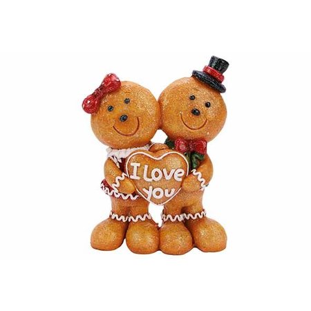 COSY @ HOME Sneeuwmanfamilie Coockie - Bruin 12x5xh15cm - Polyresin