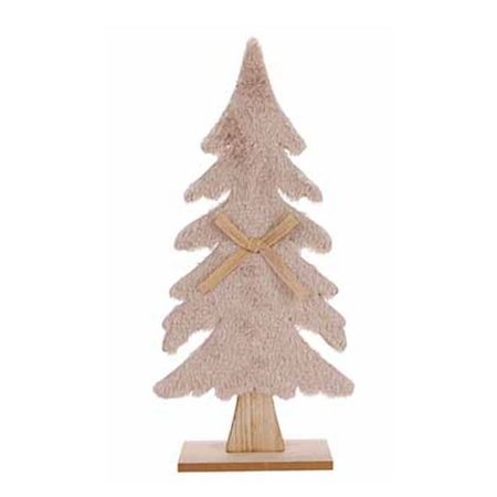 COSY @ HOME Kerstboom Fur Beige - 20x6xh41cm - Hout