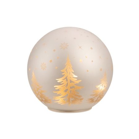 COSY @ HOME Lamp Xmas Led Ball - Wit D15cm Glas - Excl 3 Aa Batt