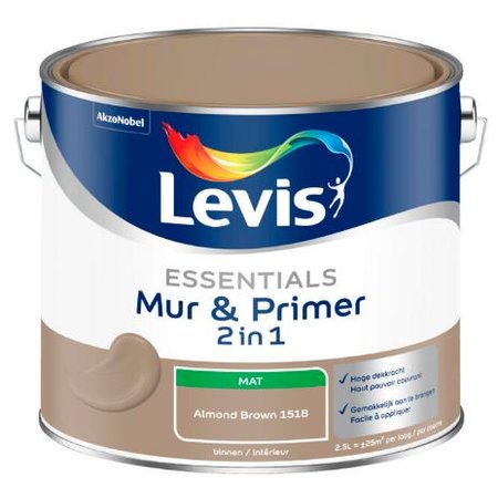 LEVIS Essentials Muur en Primer Mat - 2,50l - Almond Brown