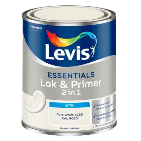 LEVIS Essentials Lak en Primer Zijdeglans - 0,75l - Pure White