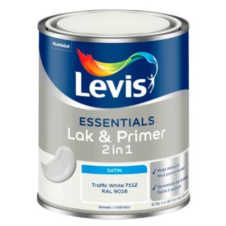 LEVIS Essentials Lak en Primer Zijdeglans - 0,75l - Traffic White