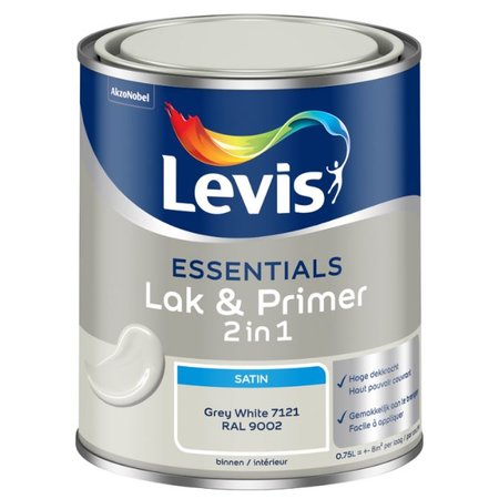 LEVIS Essentials Lak en Primer Zijdeglans - 0,75l - Grey White