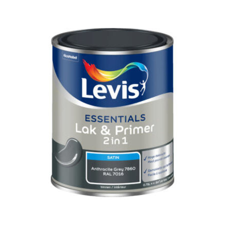 LEVIS Essentials Lak en Primer Zijdeglans - 0,75l - Anthracite Grey