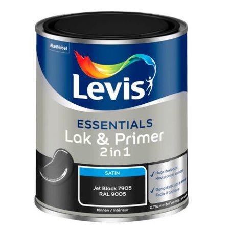 LEVIS Essentials Lak en Primer Zijdeglans - 0,75l - Jet Black