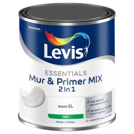 LEVIS Essentials Mur & Primer Base Clear, Mat, 930ml