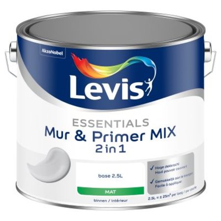 LEVIS Essentials Mur & Primer Base Clear, Mat, 2.325 l