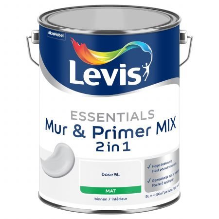 LEVIS Essentials Mur & Primer Base Clear, Mat, 4.65L