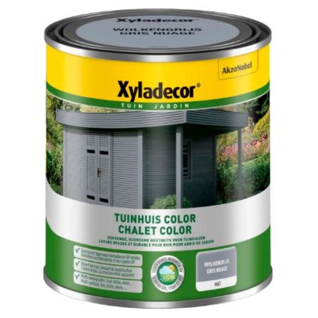 XYLADECOR Color Houtbeits Tuinhuis - 1l - Wolkengrijs