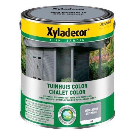 XYLADECOR Color Houtbeits Tuinhuis - 2.5l - Wolkengrijs