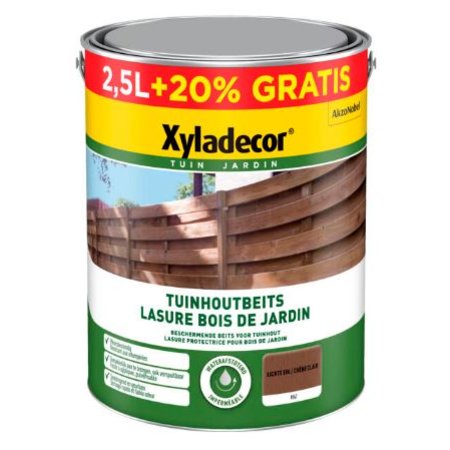 XYLADECOR Houtbeits Tuinhout Mat - 2.5l+20% Gratis, Lichte Eik