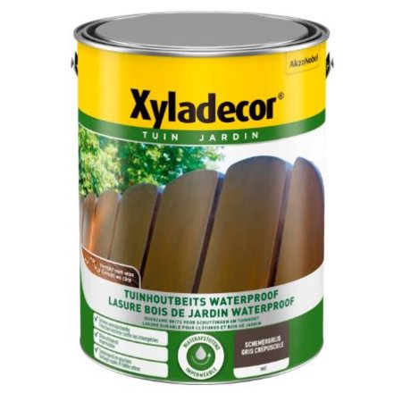 XYLADECOR Houtbeits Tuinhout Waterproof, Mat - 5l - Schemergrijs