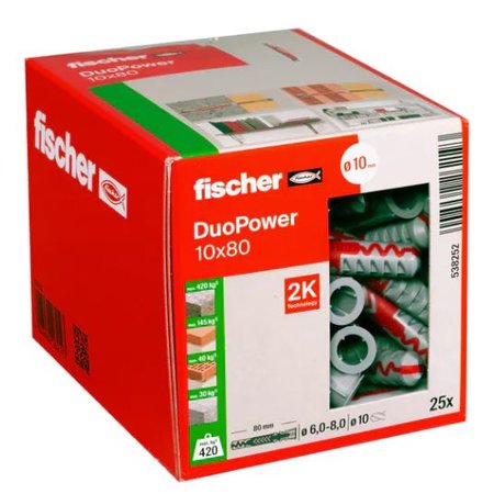 FISCHER DuoPower 10x80, 25 Stuks