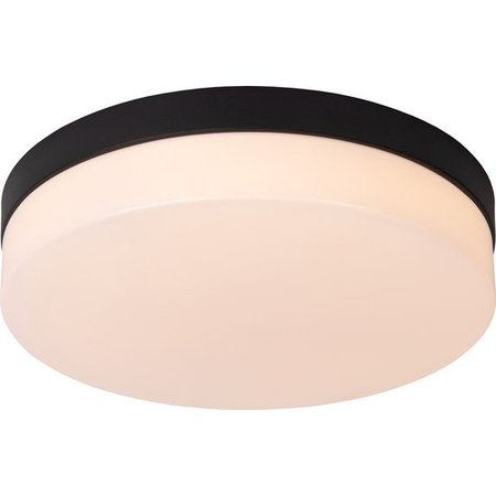 LUCIDE Plafondlamp 'Biskit' - Ø28 cm - LED 1x18W 2700K - IP44 - Beweging & dag/nacht sensor - Zwart