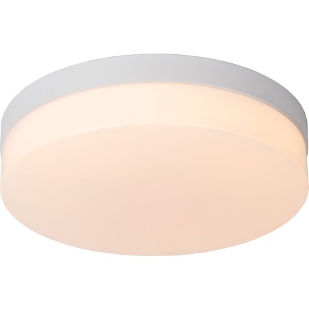 LUCIDE Plafondlamp 'Biskit' - Ø 28 cm - LED - 1x18W 2700K - IP44 - Beweging & dag/nacht sensor - Wit