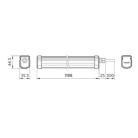 PHILIPS LED-Lichtbalk ProjectLine Waterproof, 120 cm, Natuurlijk Wit Licht, 4000 K, 3400 lm, Grijs