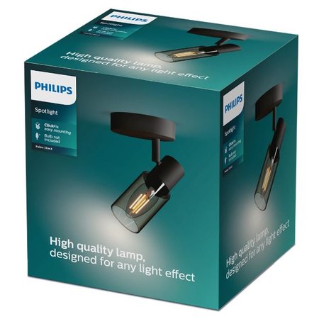 PHILIPS Plafond-/Wandspot 'Palms' LED, 25W Zwart/Smoke