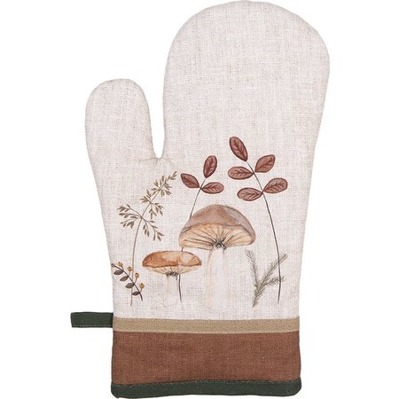 CLAYRE & EEF Ovenwant Paddenstoelen, 18x30cm, Beige Katoen