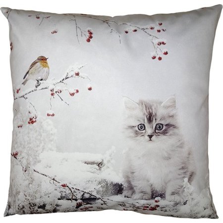 CLAYRE & EEF Kussenhoes Kat, 45x45cm, Wit Polyester