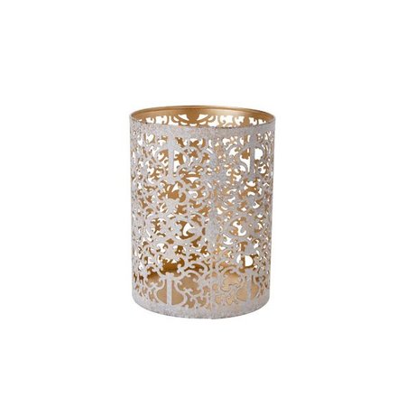 COSY & HOME Theelichthouder - D13xh10cm Goud Witwash