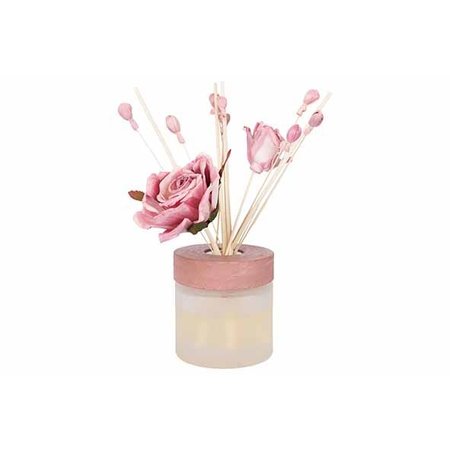 COSY & HOME Geurdiffuser 'Pine Needle Rosemarry' - Roze - 100ml - 12x9xh27cm - Glas