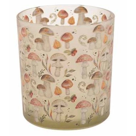 COSY & HOME Theelichthouder 'Champignons' - Beige - 7xH8cm Glas