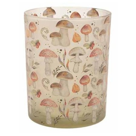 COSY & HOME Theelichthouder 'Champignons' - Beige - 10x H13cm Glas