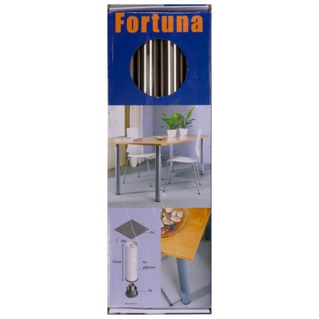 Meubelpoot Metaal Fortuna Ø60mmx72cm, Verst. Voet, RVS-look, 4 Stuks