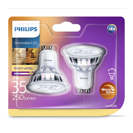 Van den Nest - Philips LED Spot WarmGlow GU10 4W (2 Stuks)